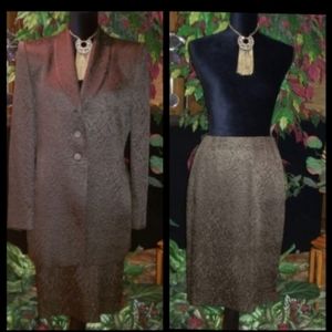 Ellen Tracy Brocade Long Jacket